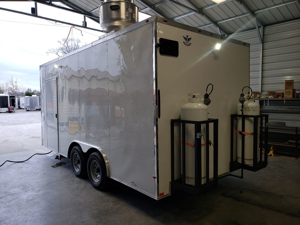 8.5' x 18' White Concession Food Trailer With Appliances