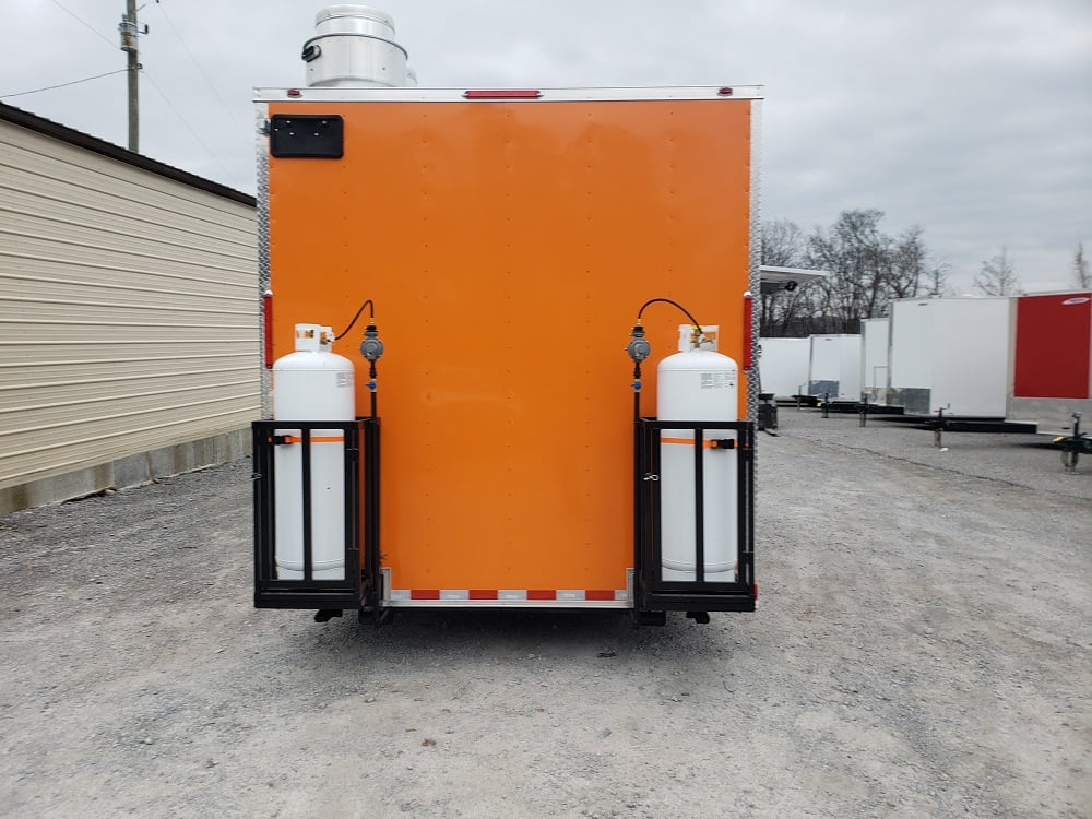 8.5' x 18' Black & Orange Concession Food Vending Trailer