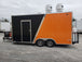 8.5' x 18' Black & Orange Concession Food Vending Trailer