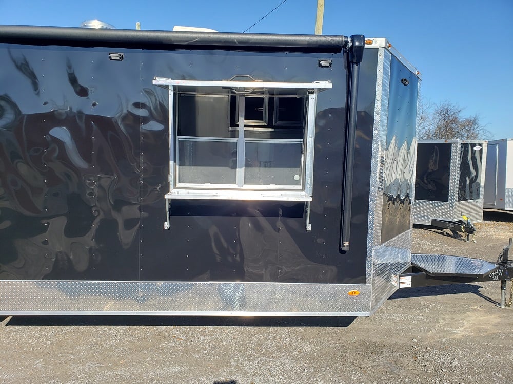 8.5 x 24 Black Porch Style Concession Food Trailer