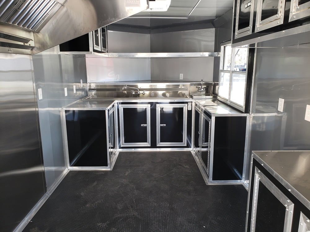 8.5 x 24 Black Porch Style Concession Food Trailer