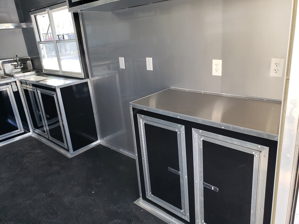 8.5 x 24 Black Porch Style Concession Food Trailer