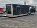 8.5' x 28' Black Porch Style Concession Food Trailer With Appliances