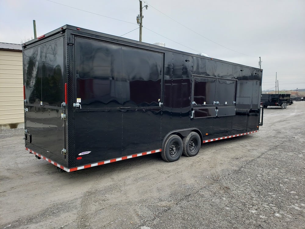 8.5 x 28 Black Concession Trailer