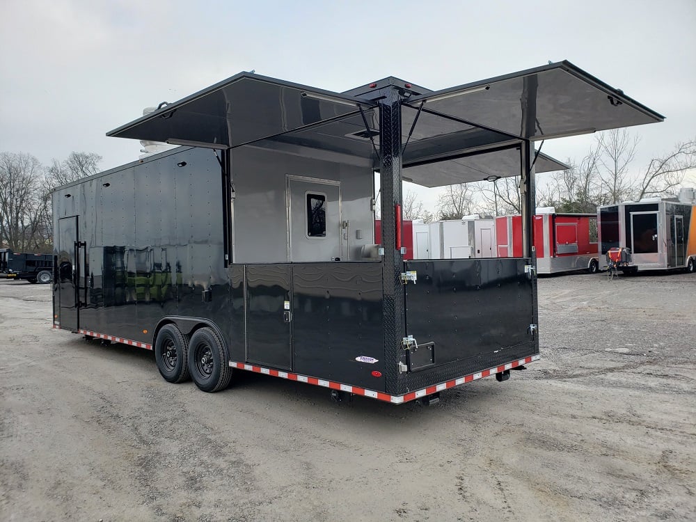 8.5 x 28 Black Concession Trailer