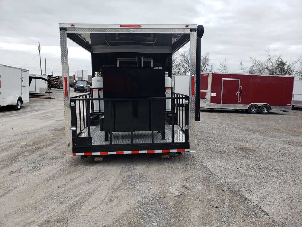 8.5 x 24 Black Porch Style Concession Food Trailer