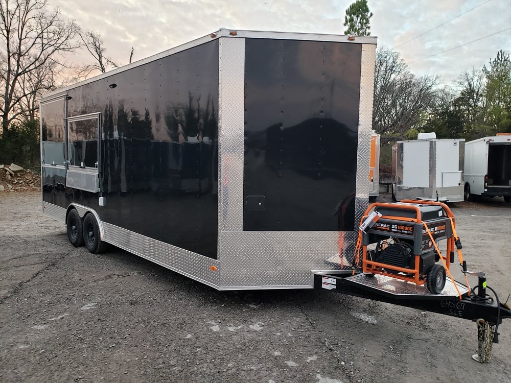 8.5' x 22' Porch Style Concession Food Trailer with Restroom and Appliances