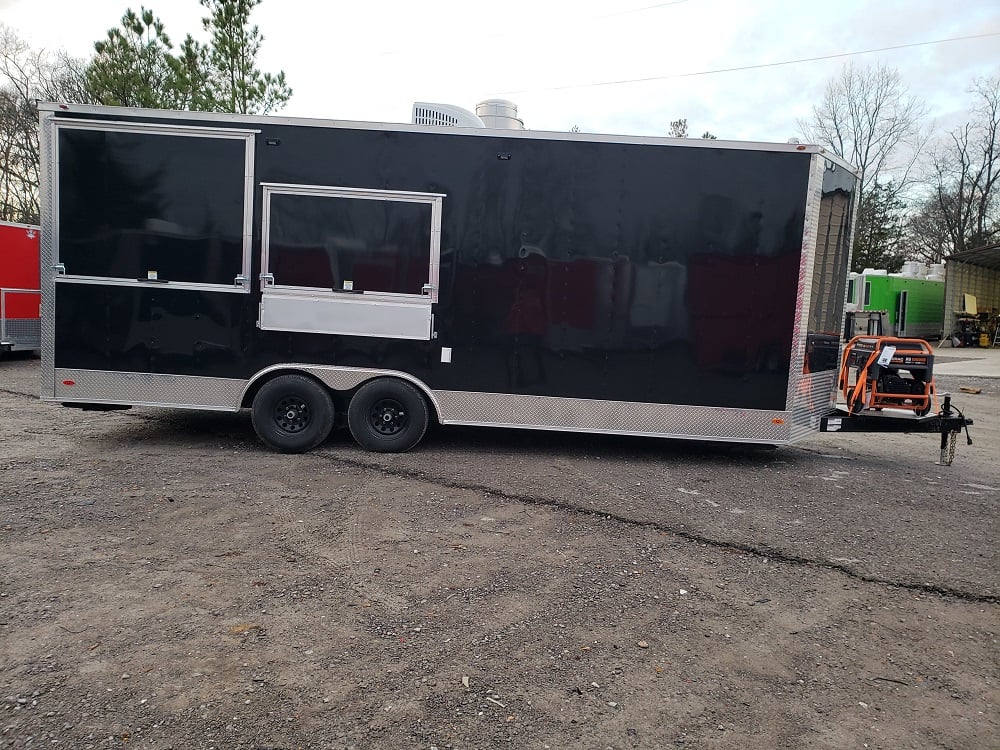 8.5' x 22' Porch Style Concession Food Trailer with Restroom and Appliances