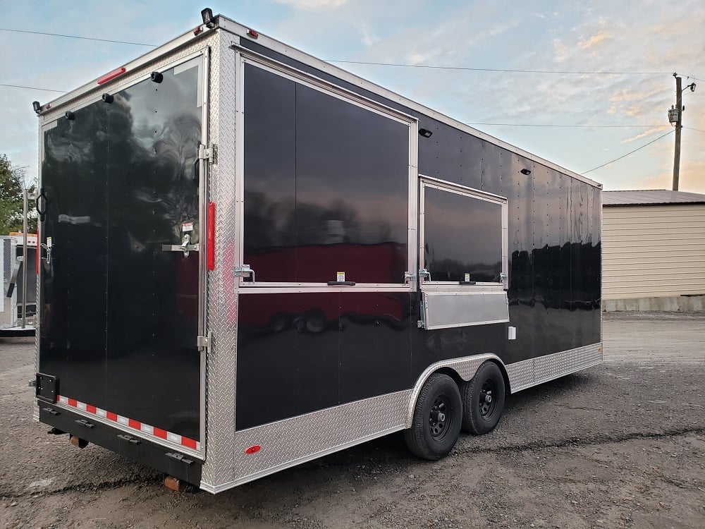 8.5' x 22' Porch Style Concession Food Trailer with Restroom and Appliances