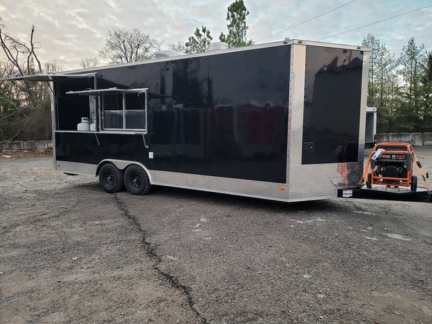 8.5' x 22' Porch Style Concession Food Trailer with Restroom and Appliances