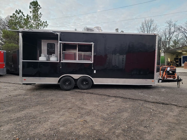 8.5' x 22' Porch Style Concession Food Trailer with Restroom and Appliances