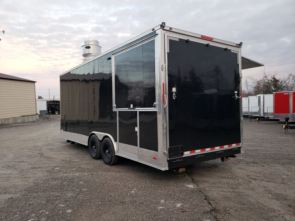 8.5' x 22' Porch Style Concession Food Trailer with Restroom and Appliances