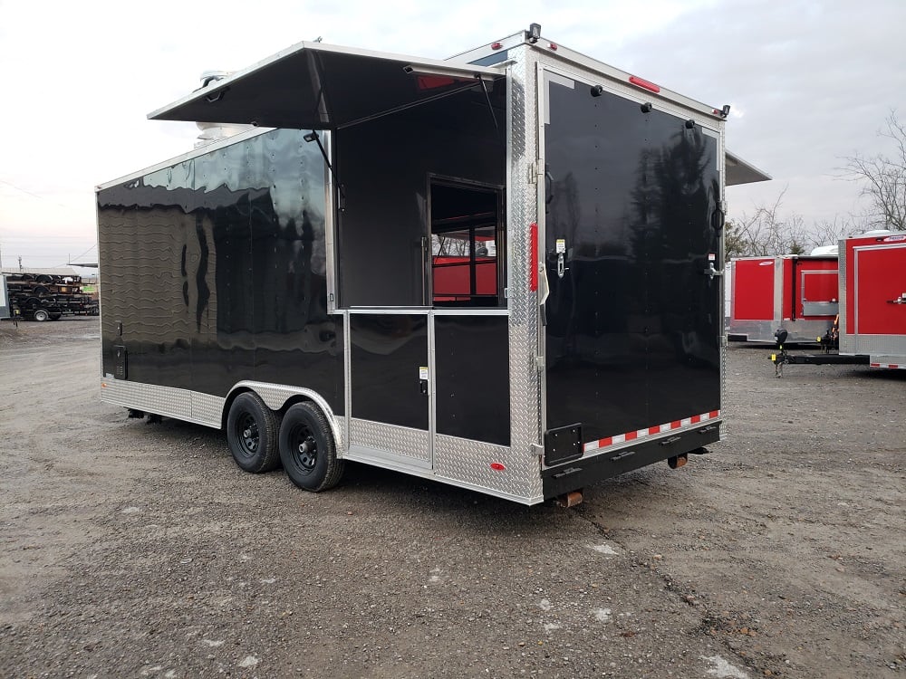 8.5' x 22' Porch Style Concession Food Trailer with Restroom and Appliances