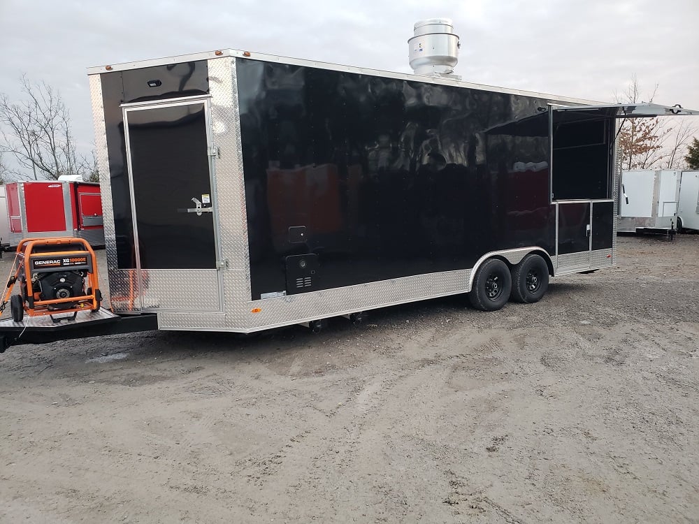 8.5' x 22' Porch Style Concession Food Trailer with Restroom and Appliances