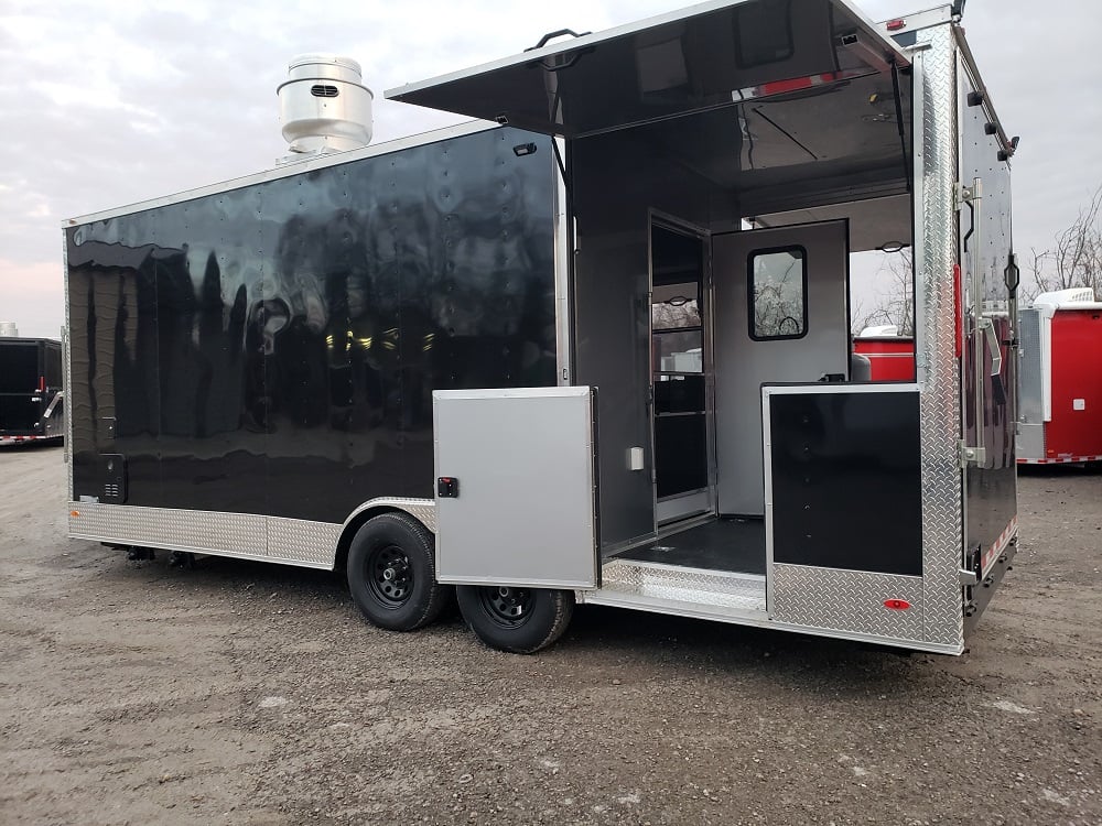 8.5' x 22' Porch Style Concession Food Trailer with Restroom and Appliances