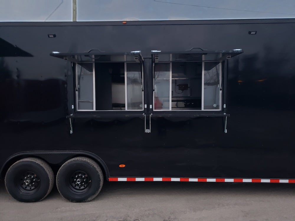 8.5 x 28 Black Concession Food Trailer