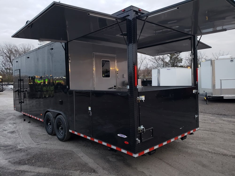 8.5 x 28 Black Concession Food Trailer