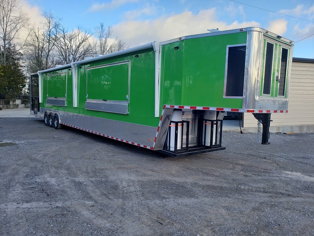 8.5 X 53 Lime Green Gooseneck Concession Food Trailer