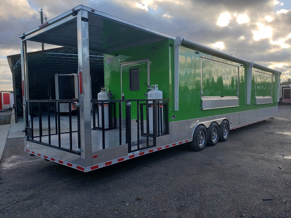 8.5 X 53 Lime Green Gooseneck Concession Food Trailer