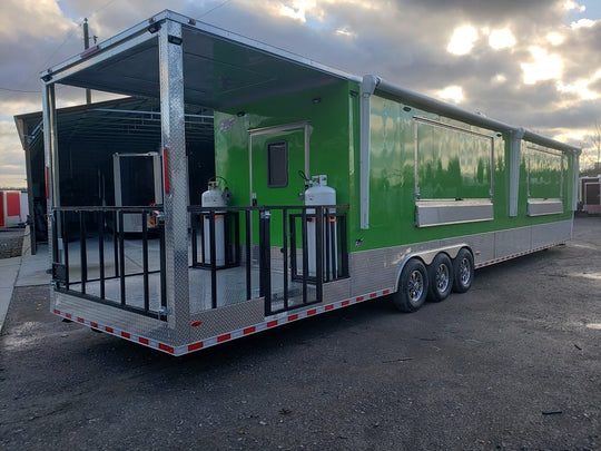 8.5 X 53 Lime Green Gooseneck Concession Food Trailer