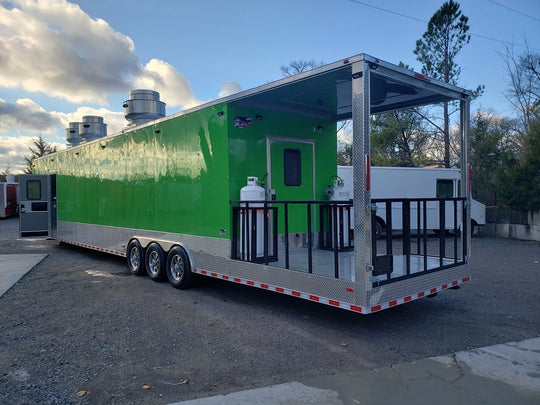 8.5 X 53 Lime Green Gooseneck Concession Food Trailer