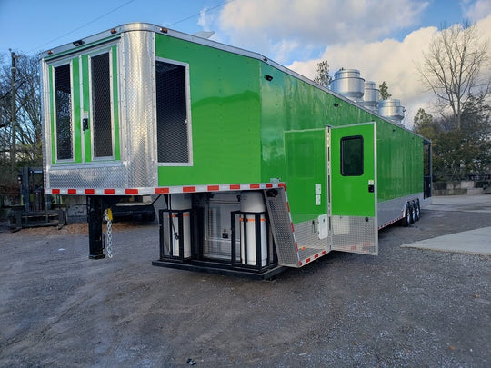 8.5 X 53 Lime Green Gooseneck Concession Food Trailer