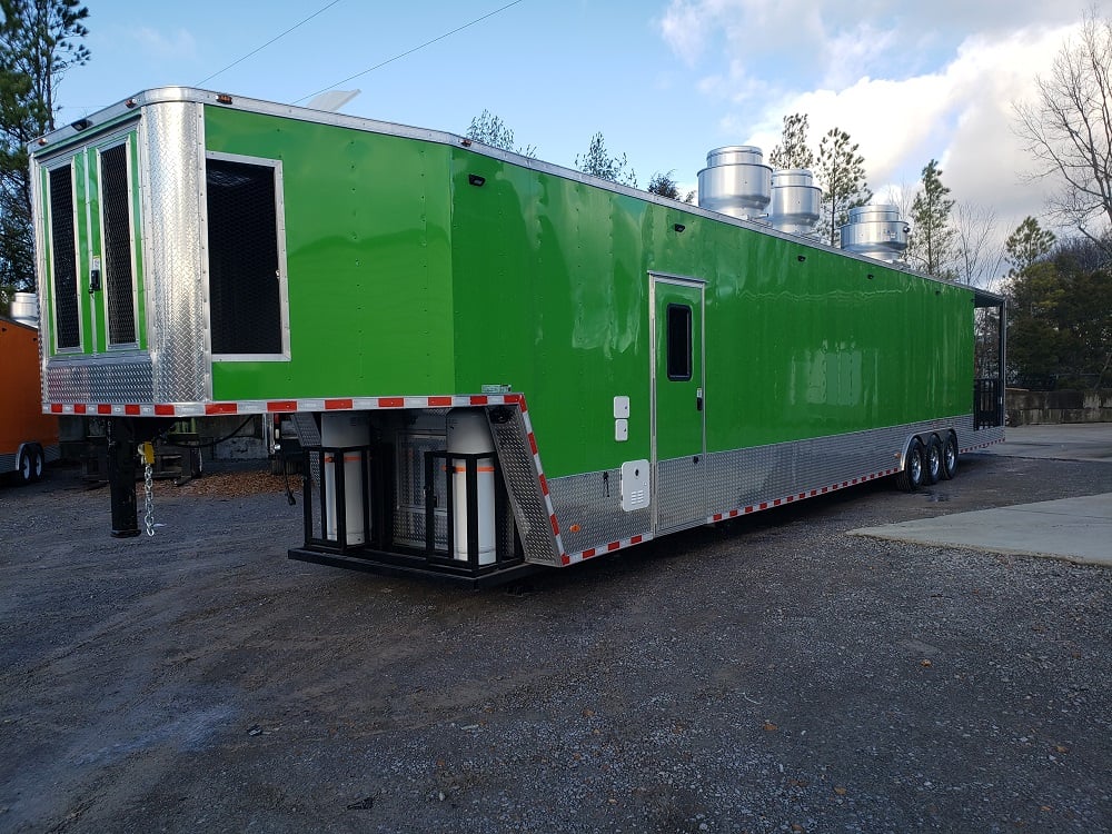 8.5 X 53 Lime Green Gooseneck Concession Food Trailer