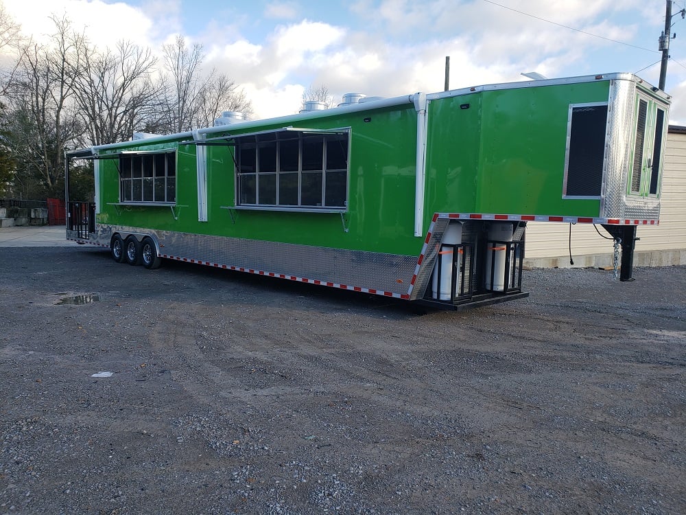 8.5 X 53 Lime Green Gooseneck Concession Food Trailer