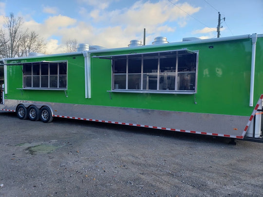 8.5 X 53 Lime Green Gooseneck Concession Food Trailer