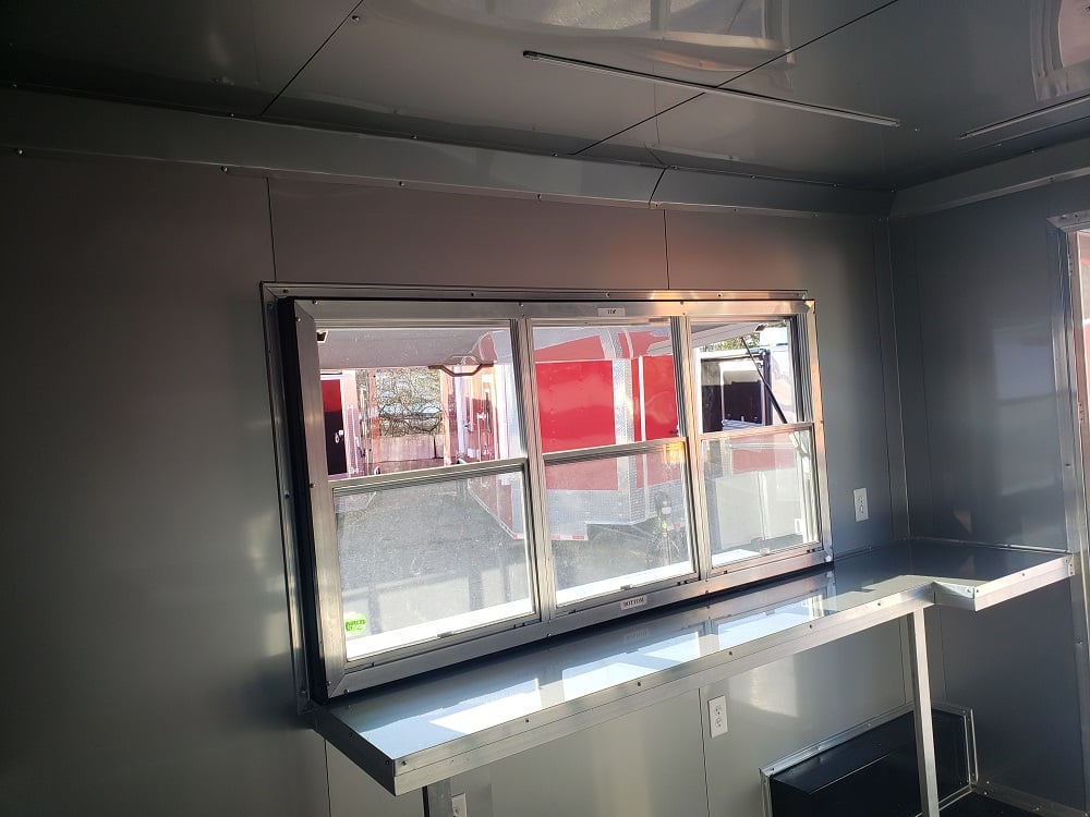 8.5 x 20 Red Porch Style Concession Food Trailer