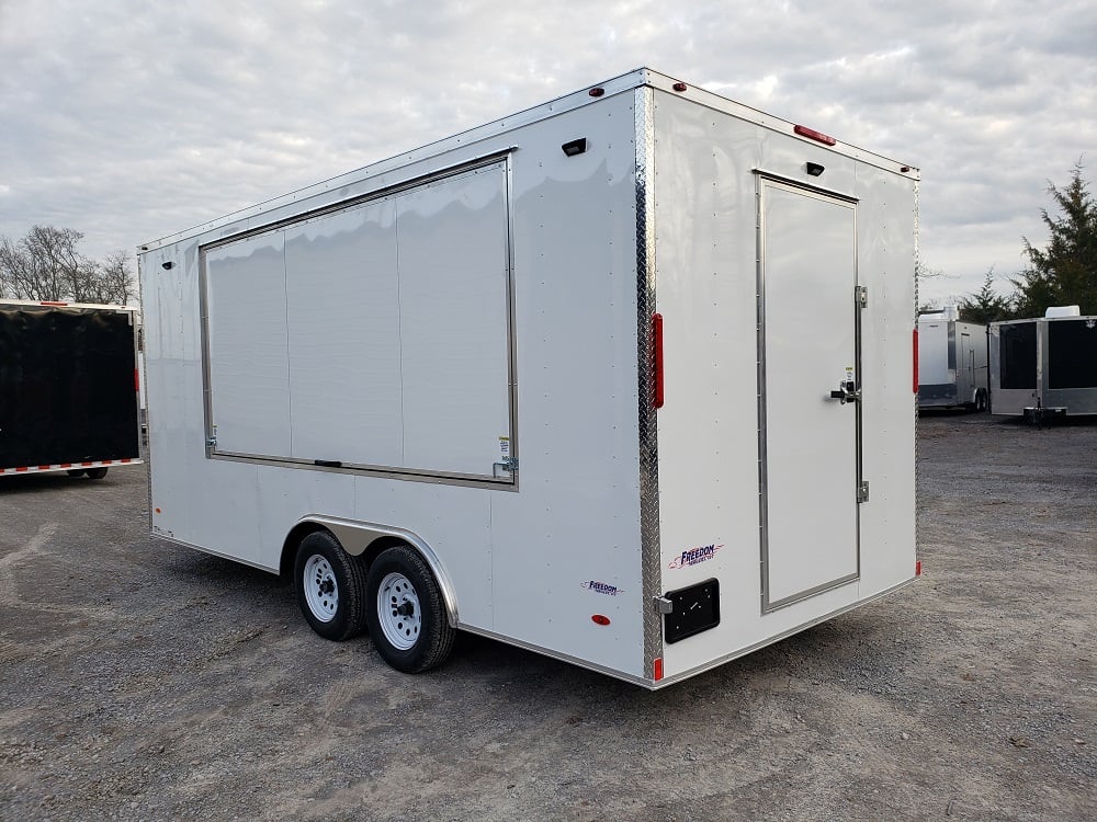 8.5' x 18' White Concession Food Trailer W/ Restroom