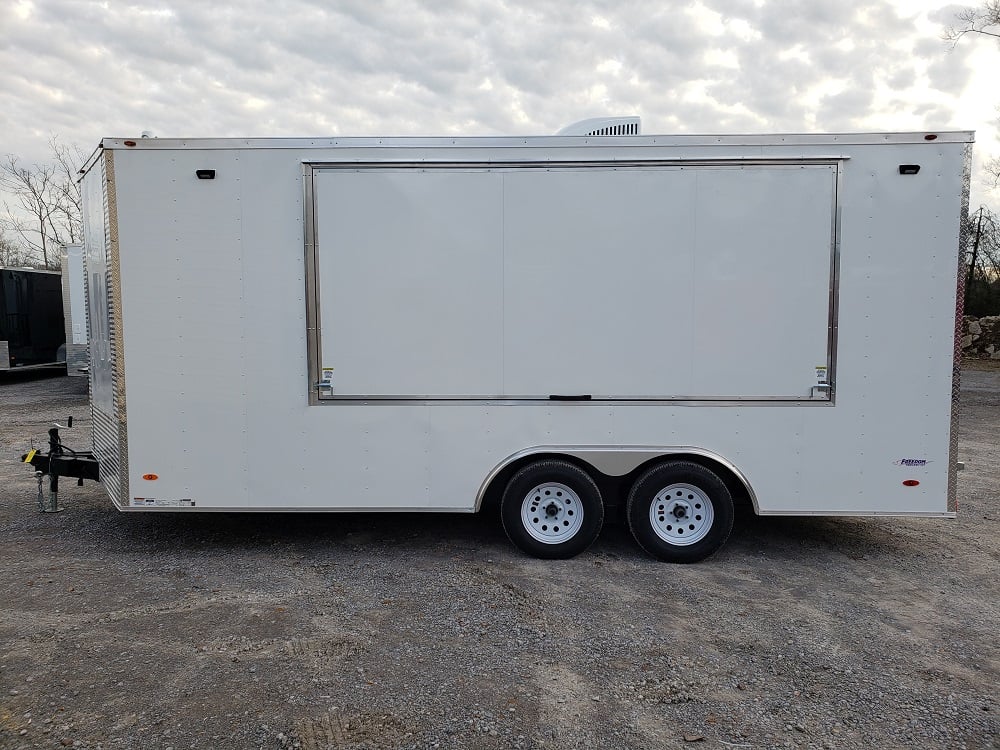 8.5' x 18' White Concession Food Trailer W/ Restroom