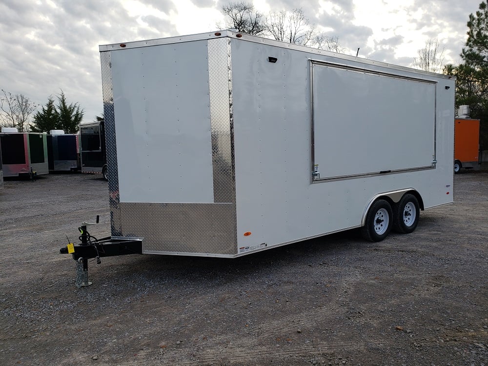 8.5' x 18' White Concession Food Trailer W/ Restroom