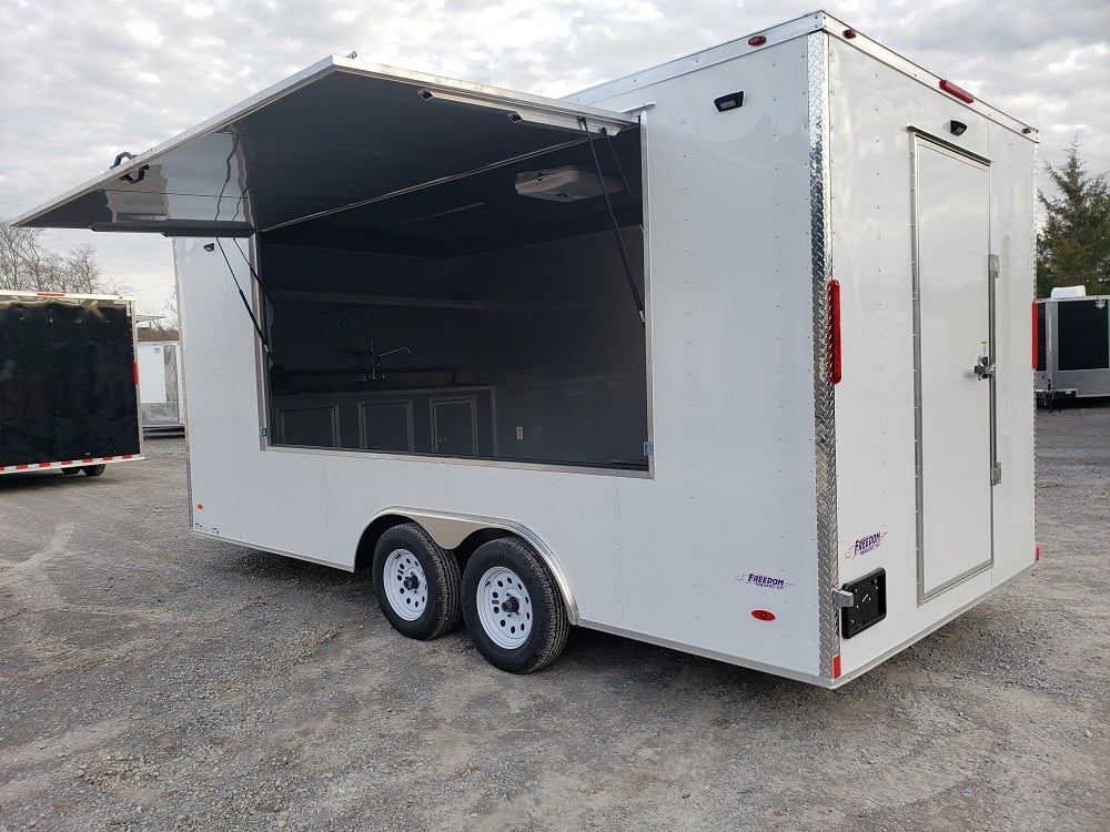 8.5' x 18' White Concession Food Trailer W/ Restroom