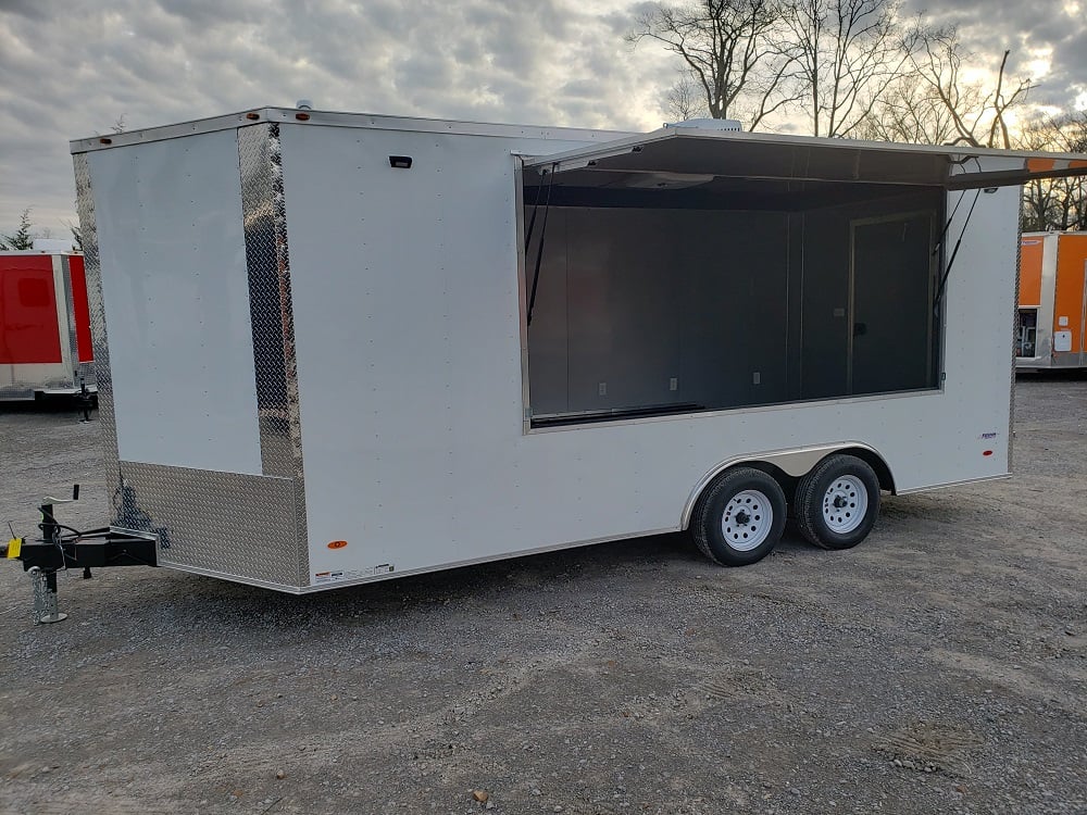 8.5' x 18' White Concession Food Trailer W/ Restroom