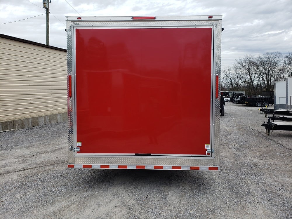 8.5' x 28' Red BBQ Food Concession Trailer