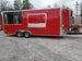 8.5 x 20 Red Porch Style Food Concession Trailer