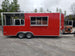 8.5 x 20 Red Porch Style Food Concession Trailer