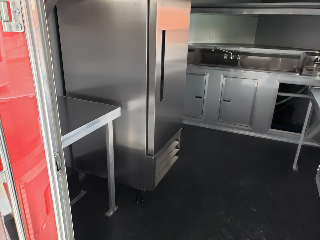 8.5 x 20 Red Porch Style Food Concession Trailer