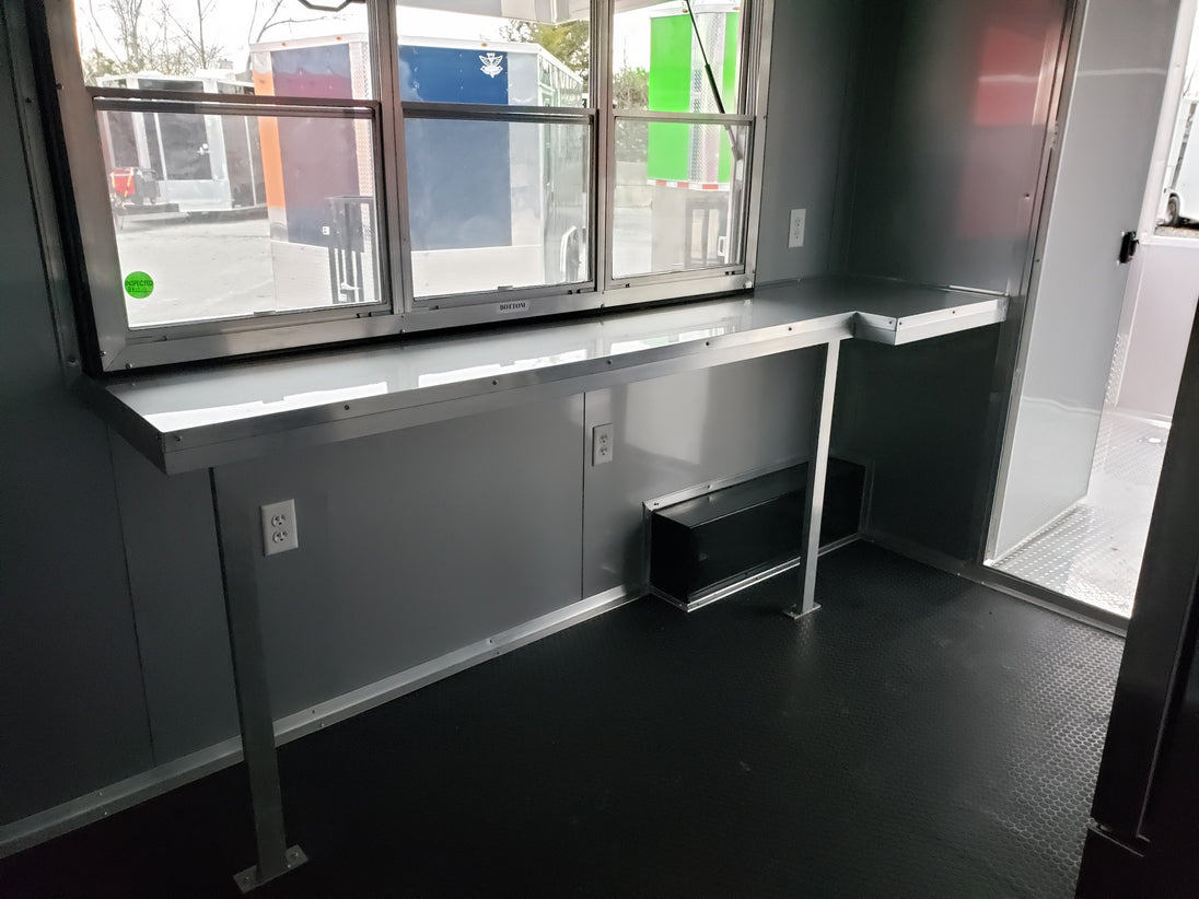 8.5 x 20 Red Porch Style Food Concession Trailer