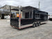 8.5' x 32' Black Porch Style Concession Food Trailer