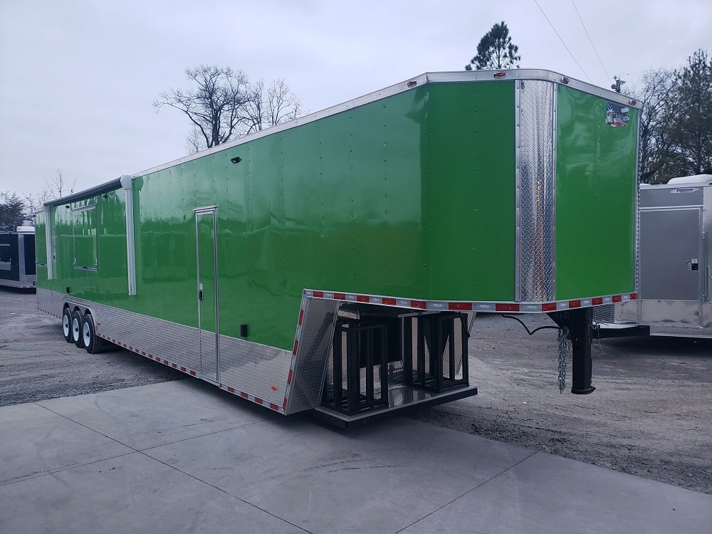 8.5' x 48' Lime Green Goose-neck Pizza Concession Food Trailer