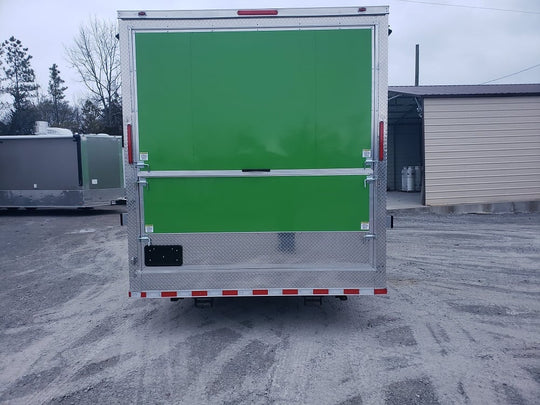 8.5' x 48' Lime Green Goose-neck Pizza Concession Food Trailer