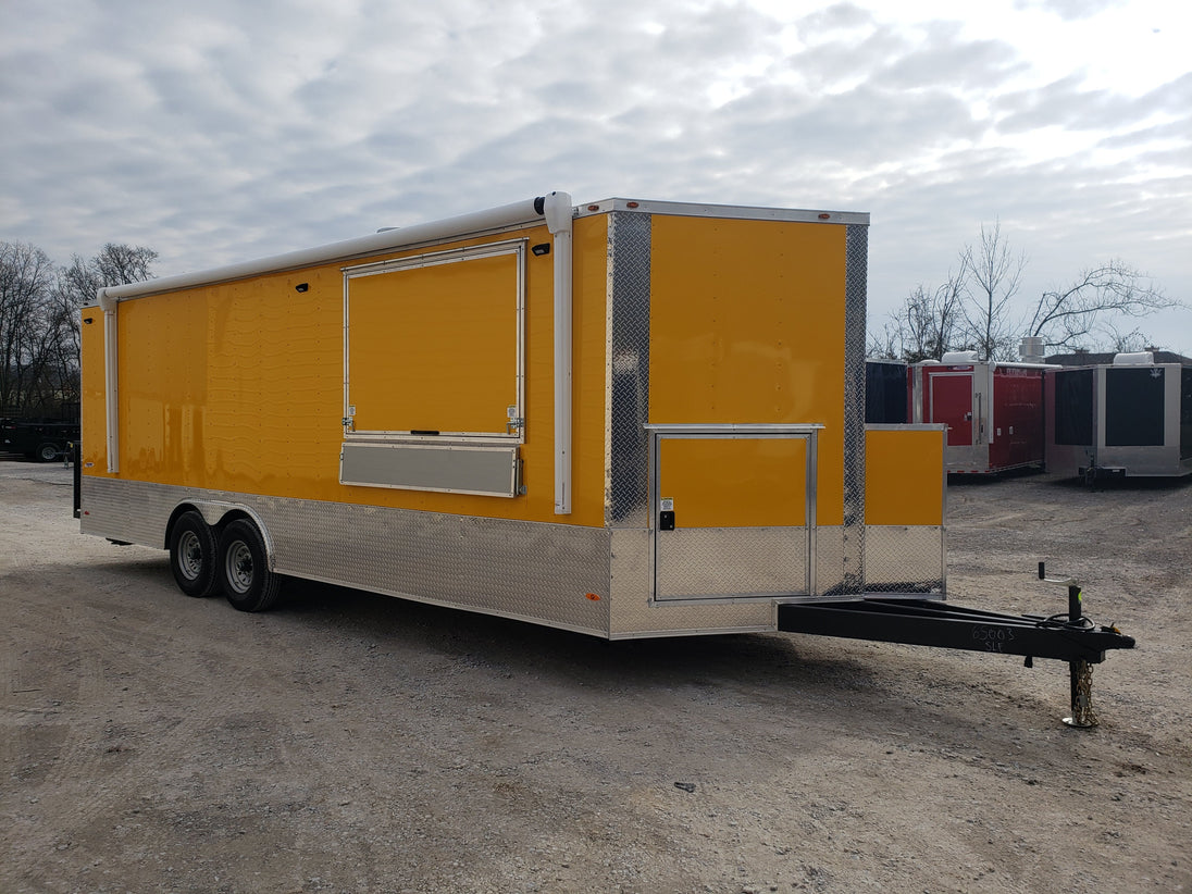 8.5 x 24 Yellow Food Concession Trailer