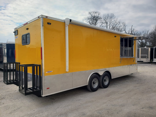 8.5 x 24 Yellow Food Concession Trailer