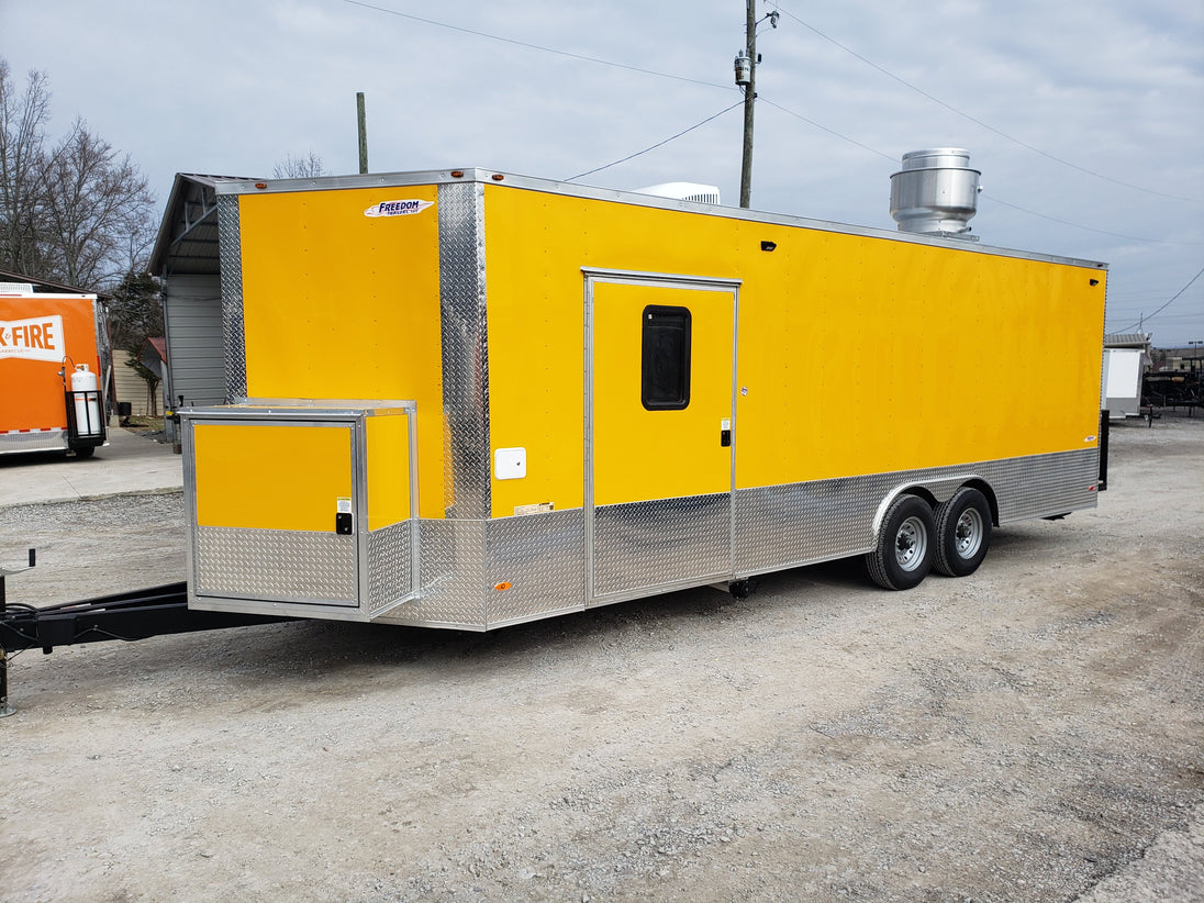 8.5 x 24 Yellow Food Concession Trailer