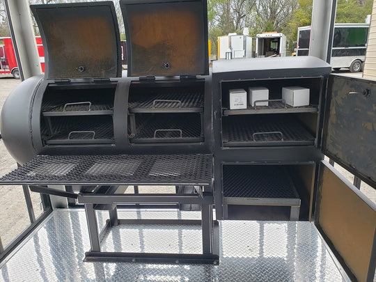 8.5 x 24 Black Porch Food Concessions Trailer