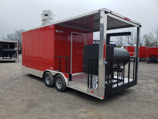 8.5 x 20 Red Porch Style Concession Food Trailer