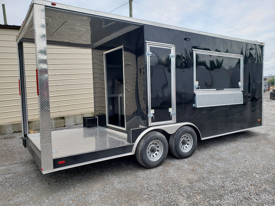 8.5' x 20' Black Pizza Vending Concession Trailer