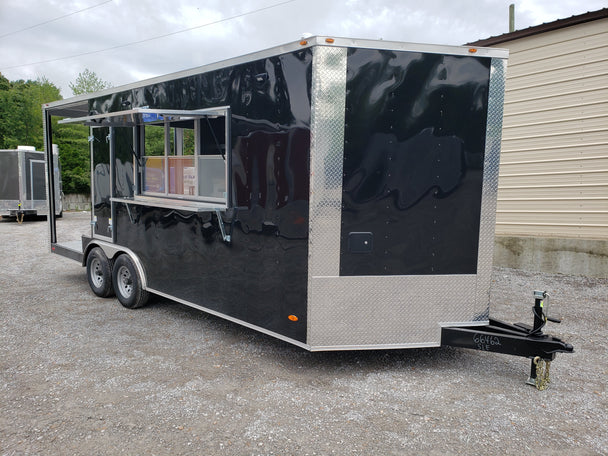 8.5' x 20' Black Pizza Vending Concession Trailer